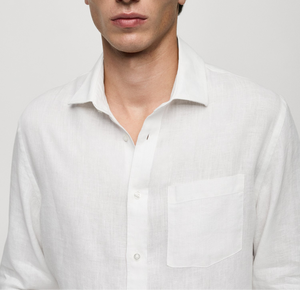 Camisas de Lino Francés 100% Puro para Hombre, Manga Larga, Cuello Clásico, Estilo Casual, Básico, Retro, Color Sólido - Product Image 2