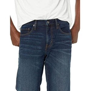 Jean en denim décontracté pour homme, coupe droite, taille mi-haute, délavé, coupe ajustée, avec braguette zippée, design personnalisé - Product Image 5