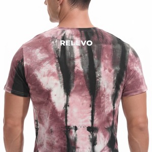 Men's <b>Tie</b>-Dye Short Sleeve O-Neck T-Shirt Regular Fit Casual <b>Knitted</b> Patterned Top - Product Image 6
