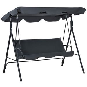 Sedia a dondolo singola grigia contemporanea per patio/giardino, per uso esterno in veranda - Product Image 3