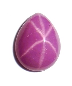 Rubis Étoilé Rose Poire 8x10 mm 4 Carats, Cabochon Poli Opacifié Créé en Laboratoire avec Effet Étoile à 6 Branches pour la Fabrication de Bijoux - Product Image 2