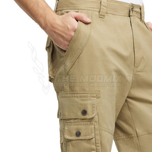 MODMIX TM-CP-02 Men Cotton <b>Cargo</b> <b>Work</b> Pants Khaki Color Comfortable Fit Breathable Material Daily Use Needle Detection Quick Dry - Product Image 3