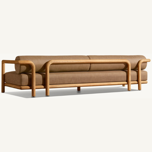 Sofá Moderno de Madera de Teca para Exteriores con Cojines Suaves y Esponjosos, Capacidad para Tres Personas, para Hoteles - Product Image 2