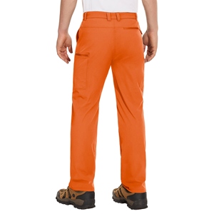 Pantalon cargo orange pour homme, léger, séchage rapide, plusieurs poches, décontracté, été, taille mi-haute, fermeture boutonnée - Product Image 2
