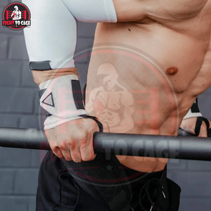 Premium Quality <b>White</b> Heavy Duty With Adjustable Elastic Thumb Loop Support For Weightlifting Gym & Powerlifting Wrist <b>Wraps</b> - Product Image 6