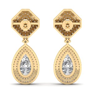 REYES Luxury 925 Sterling Silver VVS Moissanite Screw <b>Back</b> <b>Drop</b> Earrings 10K 14K 22K Gold Wedding Gift Earrings For Women - Product Image 4