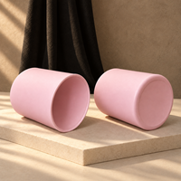 Bocal à bougie en verre rose pulvérisé, 200 ml 300 ml, pot à bougie pour hôtel, bocal à bougie avec logo sérigraphié