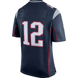 Maillot de football américain bleu marine de qualité supérieure, col en V, manches courtes, imprimé, séchage rapide, 100% polyester, t-shirt de sport personnalisé - Product Image 5