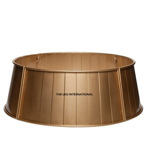 Copper Finish Round Design <b>Tree</b> Collar Stand Accessory Home Decor Christmas <b>Tree</b> Collar Decoration Light <b>Weight</b> Metal - Product Image 6