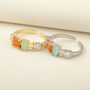 Anillos de Plata y Oro de Aniversario al por Mayor QIKU, Anillos de Zirconia Coloridos Ajustables, Elegantes y Únicos de Alta Calidad <span class=keywords><strong>para</strong></span> Mujer - Product Image 6