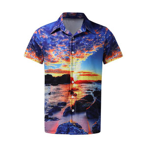 Vente chaude hommes été surdimensionné chemises de plage vacances personnalisées décontracté Sublimation impression motif Anti-rides vêtements de plage - Product Image 5