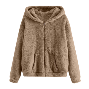 Sudadera con Capucha Unisex de Forro Polar Sherpa para Hombre y Mujer, Cálida y Suave, con Cremallera, Estilo Casual Urbano, Venta al por Mayor - Product Image 3