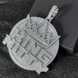 Mens Moissanite Pendant 925 Silver Iced <b>Crown</b> <b>King</b> Name Custom Statement Necklace Luxury Street Style Gifts For Men Bold Edition - Product Image 6
