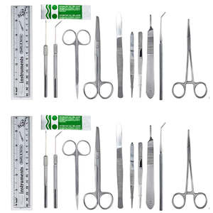 Kits chirurgicaux 12 pièces en acier inoxydable allemand, ciseaux, pinces, forceps, kit de dissection chirurgical avec étui par Dentavex - Product Image 2
