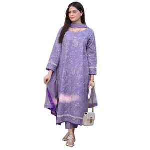 Trajes de verano de algodón para mujer pakistaníes, elegantes y casuales, estilo Salwar Kameez, cómodos, reversibles, de ajuste holgado, sin arrugas y de secado rápido. - Product Image 1