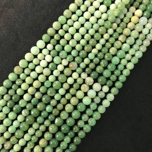 Perles rondes lisses en chrysoprase de qualité AA certifiées IGI 100% naturelles, 6-8 mm, couleur vert pierre, Fire Vivaaz Gems, pour la fabrication de bijoux - Product Image 4