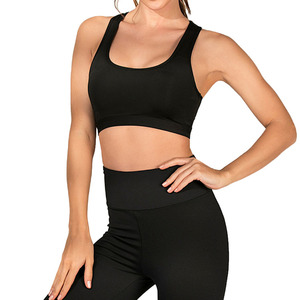 Women Medium Support Racerback Sports Bra with Removable <b>Padding</b> Mesh Print Front Logo-Breathable Seamless Yoga Gym Fitness Wear - Product Image 3