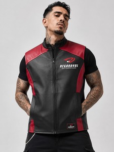 Chaleco de cuero para hombre con costuras resistentes, forro suave, bolsillos prácticos y ajuste cómodo para motociclismo, uso casual y al aire libre. - Product Image 6