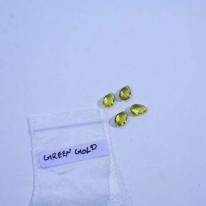 Quartz vert or en forme de poire, pierres précieuses en vrac aux couleurs vives |   Larme de couleur jaune-vert pour la fabrication de bijoux - Product Image 5