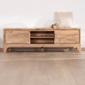 Mueble para TV Vandana Silver Nature de 160 cm, estilo Zen, de madera de acacia, modelo Melody - Product Image 1