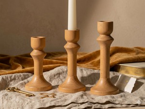 <b>Large</b> wooden <b>candle</b> holder for pillar <b>candles</b> enhancing living room bedroom or hallway with elegant natural wood grain design - Product Image 5