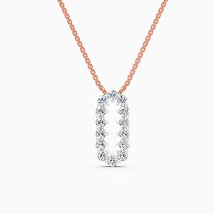 Colgante con marco brillante de diamante cultivado en laboratorio de 0,661 quilates en oro amarillo, blanco y rosa de 9 quilates - Product Image 1