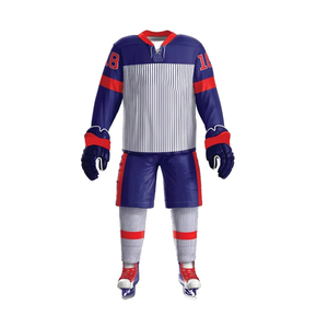 ชุดยูนิฟอร์มฮอกกี้น้ำแข็งขายดีที่สุด ลดราคาพิเศษ ผลิตจากโพลีเอสเตอร์ 100% พิมพ์โลโก้ตามสั่ง แห้งเร็ว ระบายอากาศได้ดี ชุดกีฬา ออกแบบสำหรับทีม - Product Image 2
