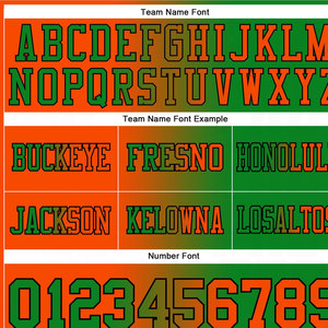 Nueva Camiseta de Fútbol Americano, Color Verde Hierba, Naranja y Negro, Malla Transpirable, Diseño Degradado, Auténtica y a la Moda - Product Image 3