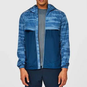 <b>Men</b> Hooded Windbreaker <b>Jacket</b> Lightweight Waterproof Windproof Breathable Zip Up Outdoor <b>Running</b> Training Casual Coat - Product Image 5
