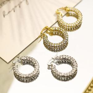 ZAWO HOUSE Luxury Style Shining High Quality <b>Silver</b> Lab Grown Diamond <b>Hoop</b> Earrings Women's 92.5% Purity Brilliant Cut Gift - Product Image 1