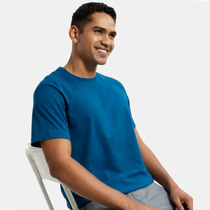 Camiseta de Manga Corta con Cuello Redondo, Rica en Algodón Peinado, Color Verde Azulado, Micro-Modal Elástico, Ideal para Degustación de Vinos y Ambientes Marinos - Product Image 4