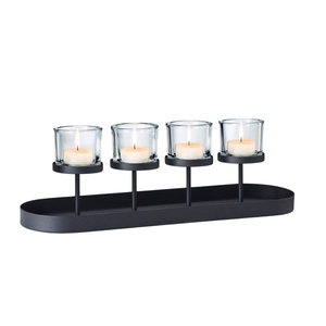 Triple Votive <b>Silver</b> Plating New Decorative Aluminum Candle Stand For Hallway Accent For Interior Styling Dining Table Center - Product Image 2