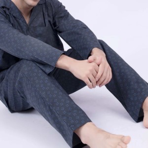 Conjunto de Pijama de Algodón para Hombre, Manga Larga, Tejido, Ecológico, Transpirable, Estampado, Ropa de Dormir para Otoño - Product Image 2