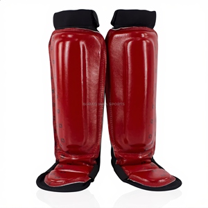 BURAQ MMA SPORTS - Espinilleras y Protectores de Muay Thai con Cuero PU para Protección en MMA y Boxeo, Modelo BRA-SHIN - Product Image 3