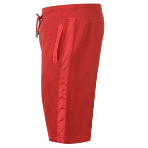 Pantalones Cortos Deportivos para Hombre, con Cintura Elástica, Franja Lateral y Bolsillos Laterales con Cremallera, Logotipo Personalizado, MOQ Bajo, en Algodón Rojo - Product Image 2