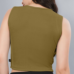 Custom Women Yoga Tank <b>Top</b> Sleeveless Crop <b>Top</b> Knitted Lace Embroidery Plain Solid Fitness Wear <b>Plus</b> <b>Size</b> OEM Wholesale Clothing - Product Image 3