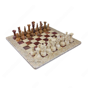 High Quality Unique Handmade Coral and Multi Onyx <b>Marble</b> Chess Set Classic Design Onyx <b>Marble</b> Chess Set with All Size Available - Product Image 3