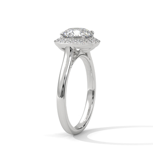 แหวนเพชรทรงมินิมอลประดับเพชรด้านข้าง ชุบทองคำขาว 14K แหวนหมั้นและแหวนแต่งงานประดับเพชรทรงกลมเพาะเลี้ยงในห้องปฏิบัติการ - Product Image 2