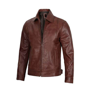 Men <b>Leather</b> <b>Jacket</b> with Classic Design and <b>Long</b> Lasting Material Strength - Product Image 4