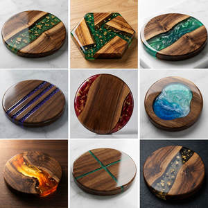 Highest Sell 2026 year Handmade Wooden and Resin Drink and Cup and Mug Coaster for Kitchen and Dining <b>Table</b> & Coffee & tea <b>table</b> - Product Image 2