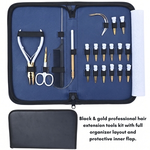 Advanced Stainless Steel Hair Extension Tools Set Micro Bead Crimping Pliers Keratin Bond <b>Cutter</b> Loop Hook Thread Scissors - Product Image 6