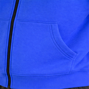 Sudadera con capucha completa con cremallera para hombre, manga larga, estampado personalizado, negra lisa con orificios para los ojos, estilo urbano, venta al por mayor. - Product Image 4