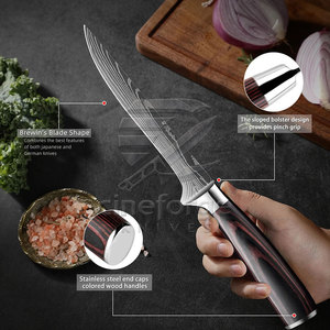 Ensemble de couteaux de chef de bonne qualité avec manche en bois, accessoires de cuisine, ensemble de couteaux de chef à prix raisonnable - Product Image 5