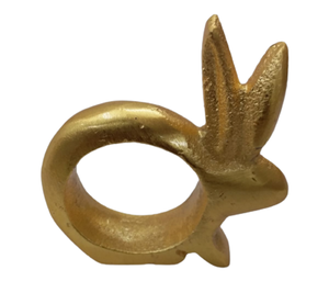 Anneau de serviette décoratif en métal en forme d'oreille de lapin doré, porte-serviettes pour table à manger, mariage, fête, restaurant, hôtel - Product Image 1