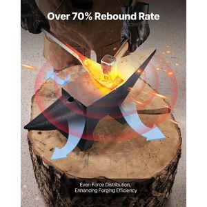 Incudine a corno singolo in ghisa da 86 libbre con ampia base stabile e elevata durezza, robusta per la fucinatura - Product Image 3