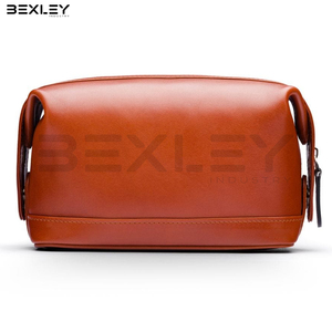 Trousse de Toilette Structurée Orange Rouille avec Base Surélevée et Fermeture Éclair Supérieure, Organisateur de Soin Personnel à Finition Lisse OEM ODM Personnalisable - Product Image 3