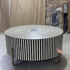 Mesa con Incrustaciones de Hueso de ILAHI, Diseño Moderno con Detalles de Ágata, Almacenamiento Portátil, Muebles para el Hogar - Product Image 3