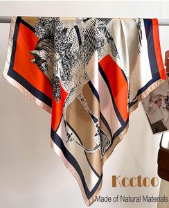 Foulard bandana en soie personnalisé pour femme, carré, pour la tête, les cheveux ou le cou, en tissu satiné doux et lisse, design de créateur - Product Image 3