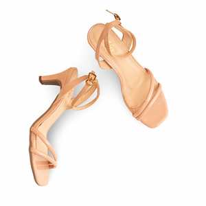 Sandalias formal de tacón beige para damas FR5331 - Product Image 1