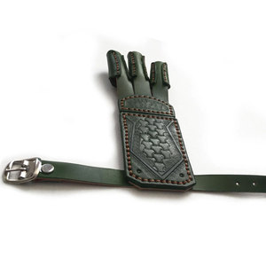 Gant de tir à trois doigts en cuir gaufré, avec sangle à boucle réglable, pour entraînement au tir sur cible et sports de plein air, vente en gros, direct usine - Product Image 1